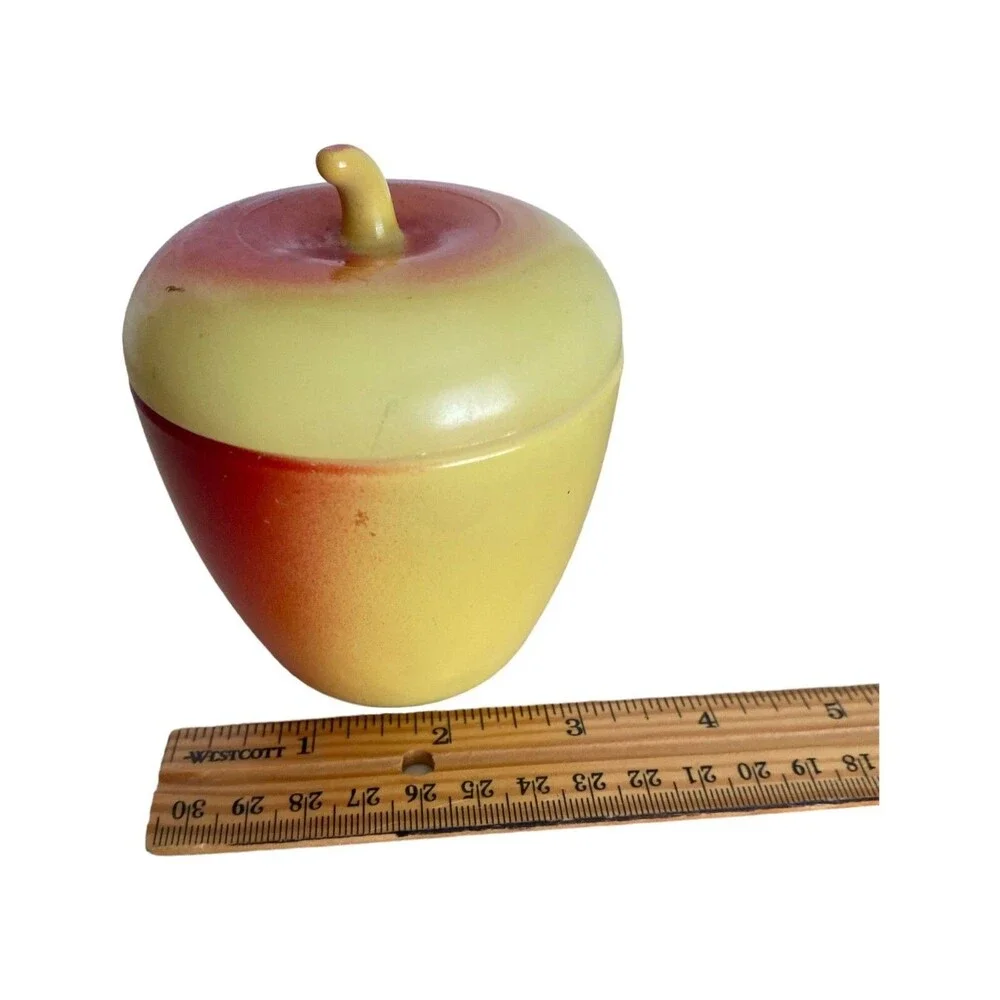 Hazel Atlas Apple Jam Jelly Jar 1940s 50s Vintage Milk Glass Kitchen Canister